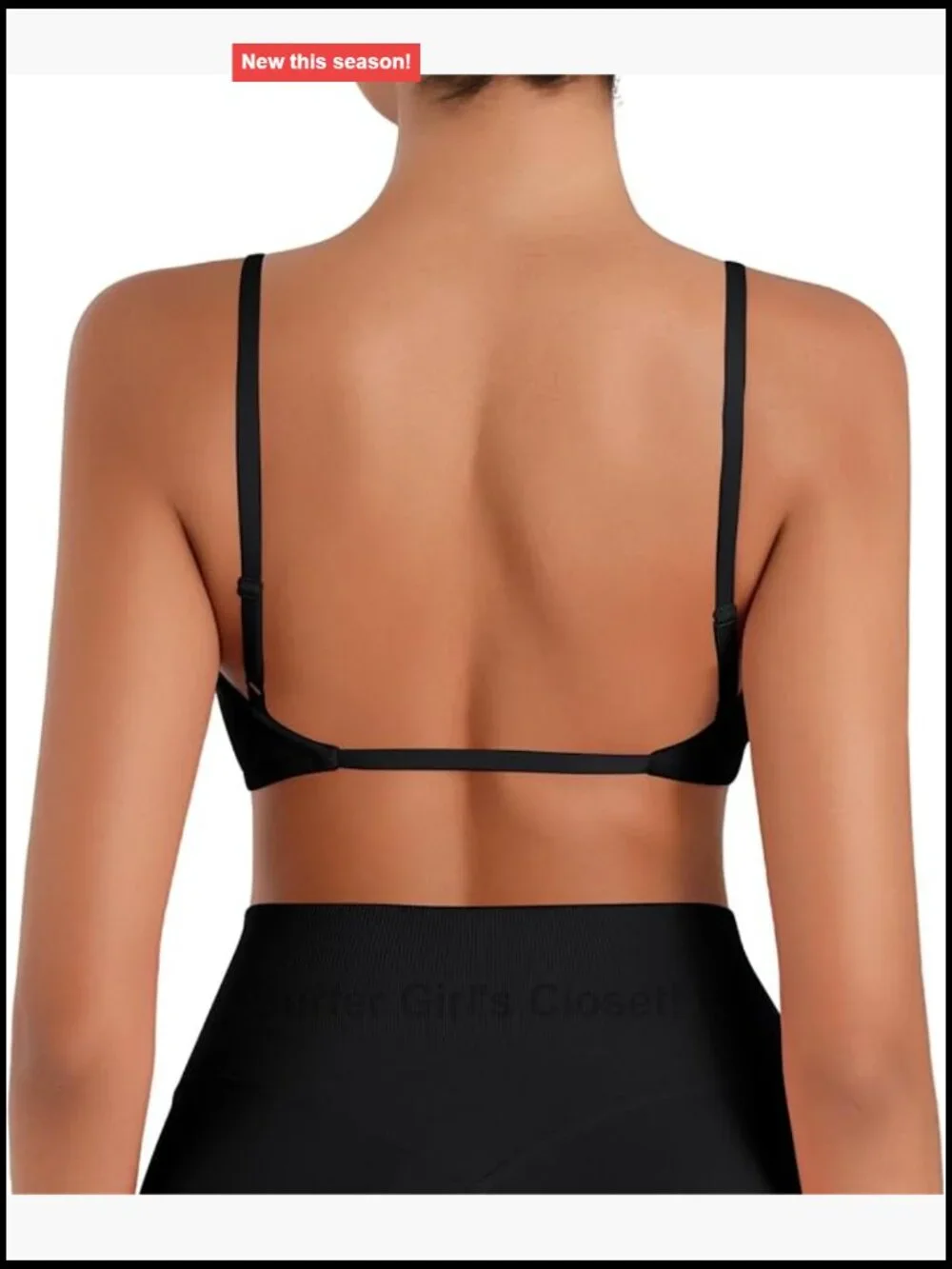 Open Back Adjustable Spaghetti Strap Sports Bra for Yoga Gym Seamless Removable